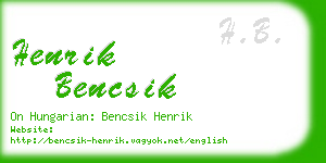 henrik bencsik business card